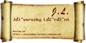 Jávorszky Lóránt névjegykártya