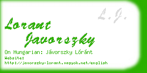 lorant javorszky business card